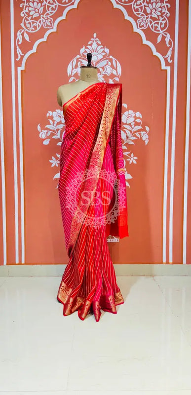 RUSSIAN SILK LEHERIYA SAREE