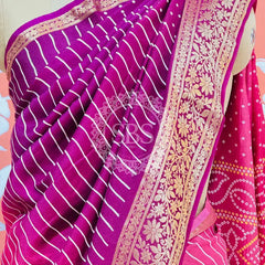 RUSSIAN SILK LEHERIYA SAREE