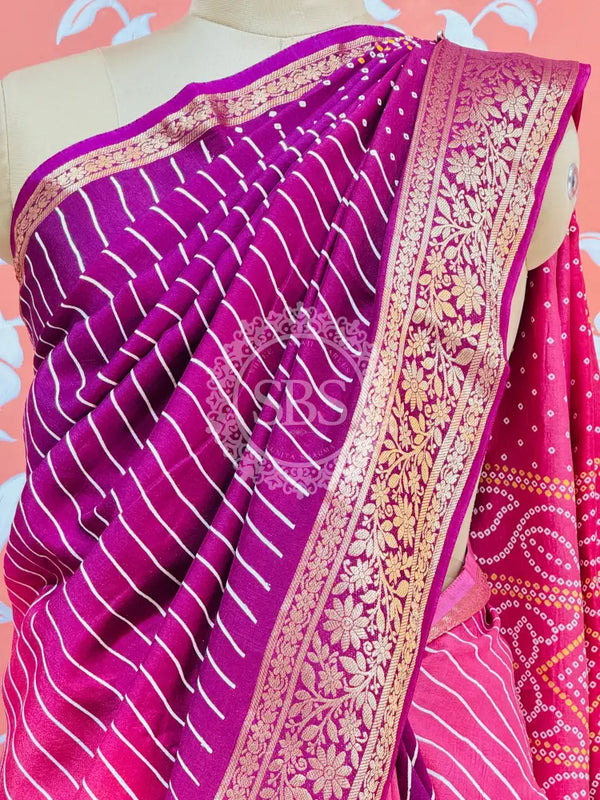 RUSSIAN SILK LEHERIYA SAREE