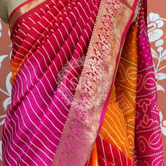 RUSSIAN SILK LEHERIYA SAREE
