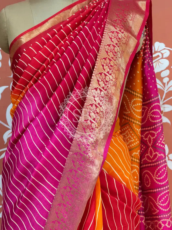 RUSSIAN SILK LEHERIYA SAREE