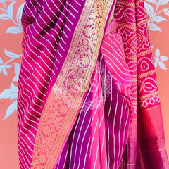 RUSSIAN SILK LEHERIYA SAREE