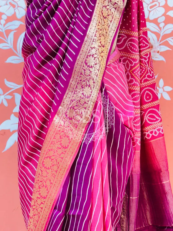 RUSSIAN SILK LEHERIYA SAREE