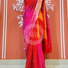 RUSSIAN SILK LEHERIYA SAREE Multi / Free Size