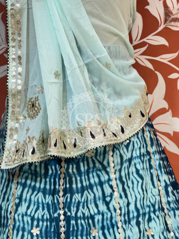 SHIBORI BHANDEJ GOTA PATTI CHINON LEHENGA