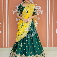 SHIBORI BHANDEJ GOTA PATTI LEHENGA