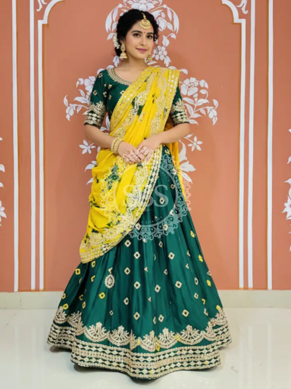 SHIBORI BHANDEJ GOTA PATTI LEHENGA