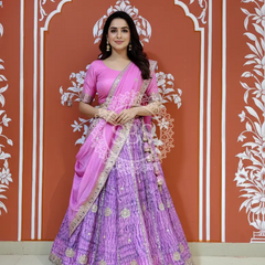 SHIBORI GOTA PATTI CHINON LEHENGA Levender