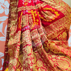 TAFETA SILK 24 KALI GHATCHOLA LEHENGA