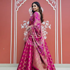 TAFETA SILK 24 KALI GHATCHOLA LEHENGA