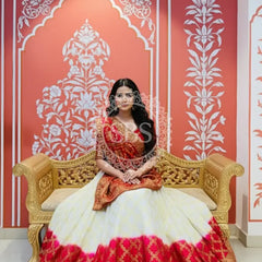 TAFETA SILK 24 KALI GHATCHOLA LEHENGA