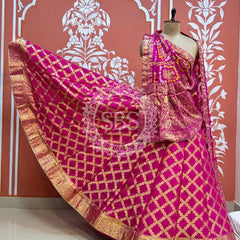 TAFETA SILK 24 KALI GHATCHOLA LEHENGA