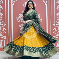 TAFETA SILK 24 KALI GHATCHOLA LEHENGA