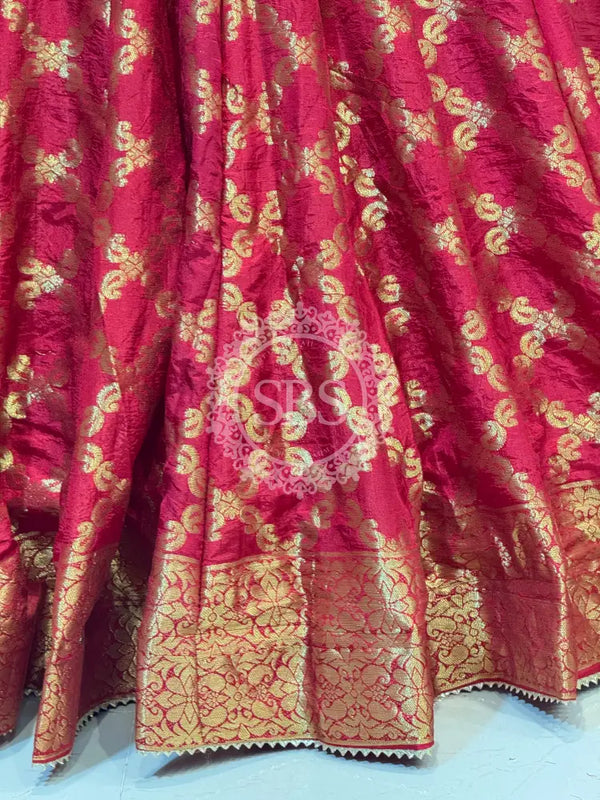 TAFETA SILK 24 KALI GHATCHOLA LEHENGA