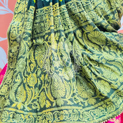 TAFETA SILK 24 KALI GHATCHOLA LEHENGA