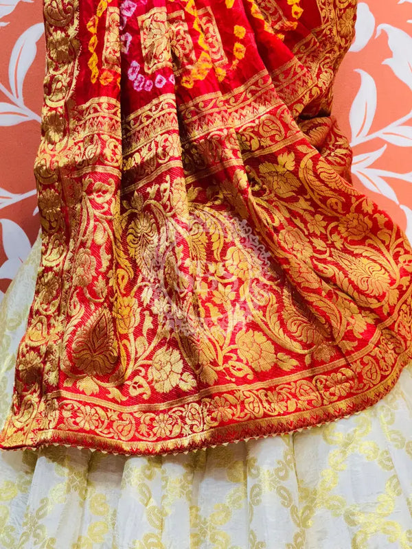 TAFETA SILK 24 KALI GHATCHOLA LEHENGA