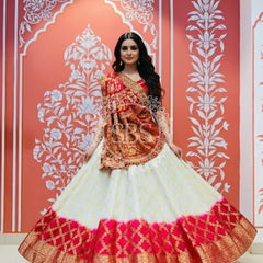 TAFETA SILK 24 KALI GHATCHOLA LEHENGA