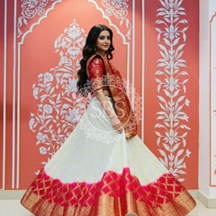 TAFETA SILK 24 KALI GHATCHOLA LEHENGA