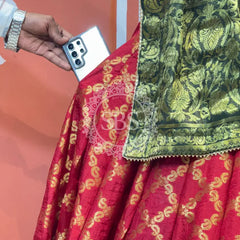 TAFETA SILK 24 KALI GHATCHOLA LEHENGA