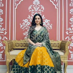 TAFETA SILK 24 KALI GHATCHOLA LEHENGA