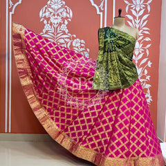 TAFETA SILK 24 KALI GHATCHOLA LEHENGA