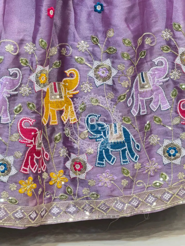 TISSUE ELEPHANTH ROYAL LEHENGA SET
