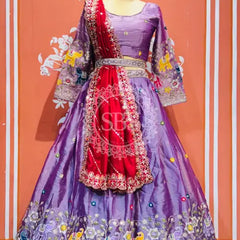 TISSUE ELEPHANTH ROYAL LEHENGA SET Levender