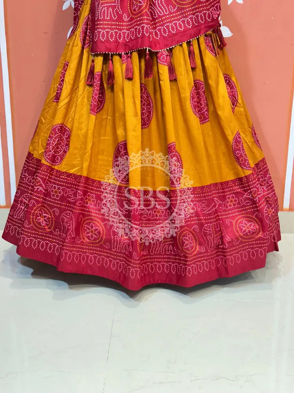 TUSSAR SILK GUJRATI BOOTA LEHENGA