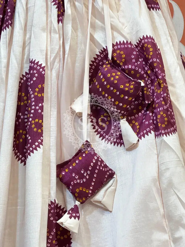 TUSSAR SILK GUJRATI BOOTA LEHENGA