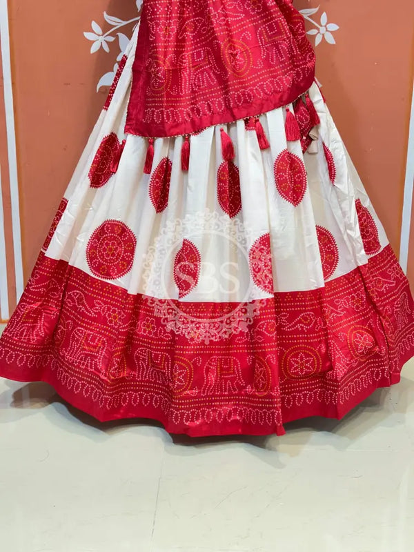 TUSSAR SILK GUJRATI BOOTA LEHENGA