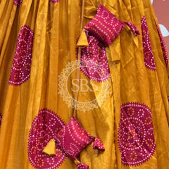 TUSSAR SILK GUJRATI BOOTA LEHENGA