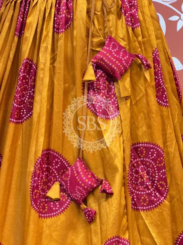 TUSSAR SILK GUJRATI BOOTA LEHENGA