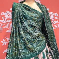 TUSSAR SILK GUJRATI BOOTA LEHENGA
