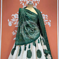 TUSSAR SILK GUJRATI BOOTA LEHENGA