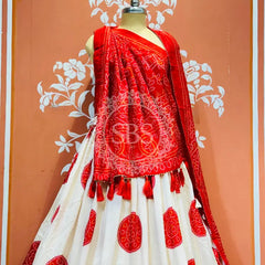 TUSSAR SILK GUJRATI BOOTA LEHENGA
