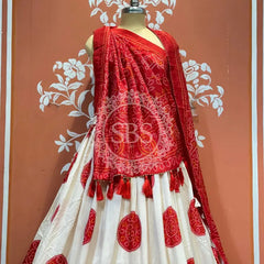 TUSSAR SILK GUJRATI BOOTA LEHENGA