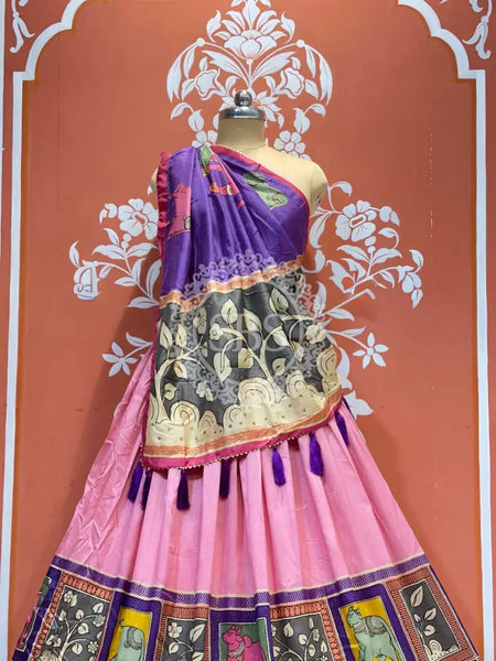 TUSSAR SILK GUJRATI LEHENGA