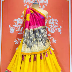 TUSSAR SILK GUJRATI LEHENGA