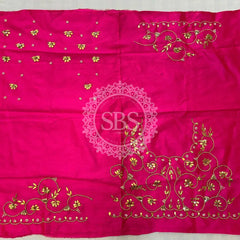 UNSTITCHED SILK GOTA PATTI HANDWORK BLOUSE