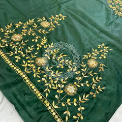 UNSTITCHED SILK GOTA PATTI HANDWORK BLOUSE