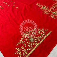 UNSTITCHED SILK GOTA PATTI HANDWORK BLOUSE