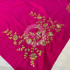 UNSTITCHED SILK GOTA PATTI HANDWORK BLOUSE