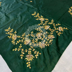 UNSTITCHED SILK GOTA PATTI HANDWORK BLOUSE