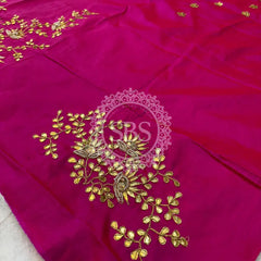 UNSTITCHED SILK GOTA PATTI HANDWORK BLOUSE