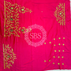 UNSTITCHED SILK GOTA PATTI HANDWORK BLOUSE