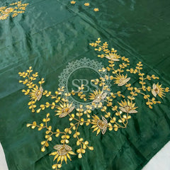 UNSTITCHED SILK GOTA PATTI HANDWORK BLOUSE