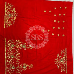 UNSTITCHED SILK GOTA PATTI HANDWORK BLOUSE