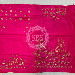 UNSTITCHED SILK GOTA PATTI HANDWORK BLOUSE