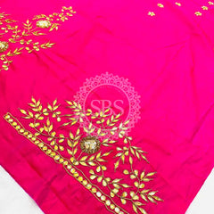 UNSTITCHED SILK GOTA PATTI HANDWORK BLOUSE