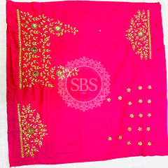 UNSTITCHED SILK GOTA PATTI HANDWORK BLOUSE